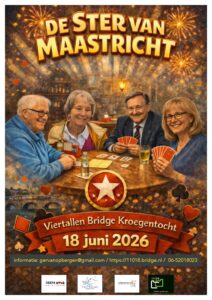 “Ster van Maastricht” – Bridge Viertallen Kroegentocht donderdag 18 juni 2026